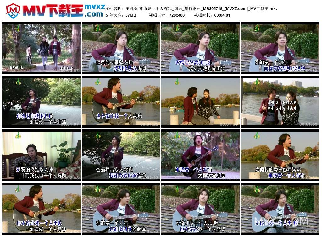 王成勇-难道爱一个人有罪_国语_流行歌曲_MB205718